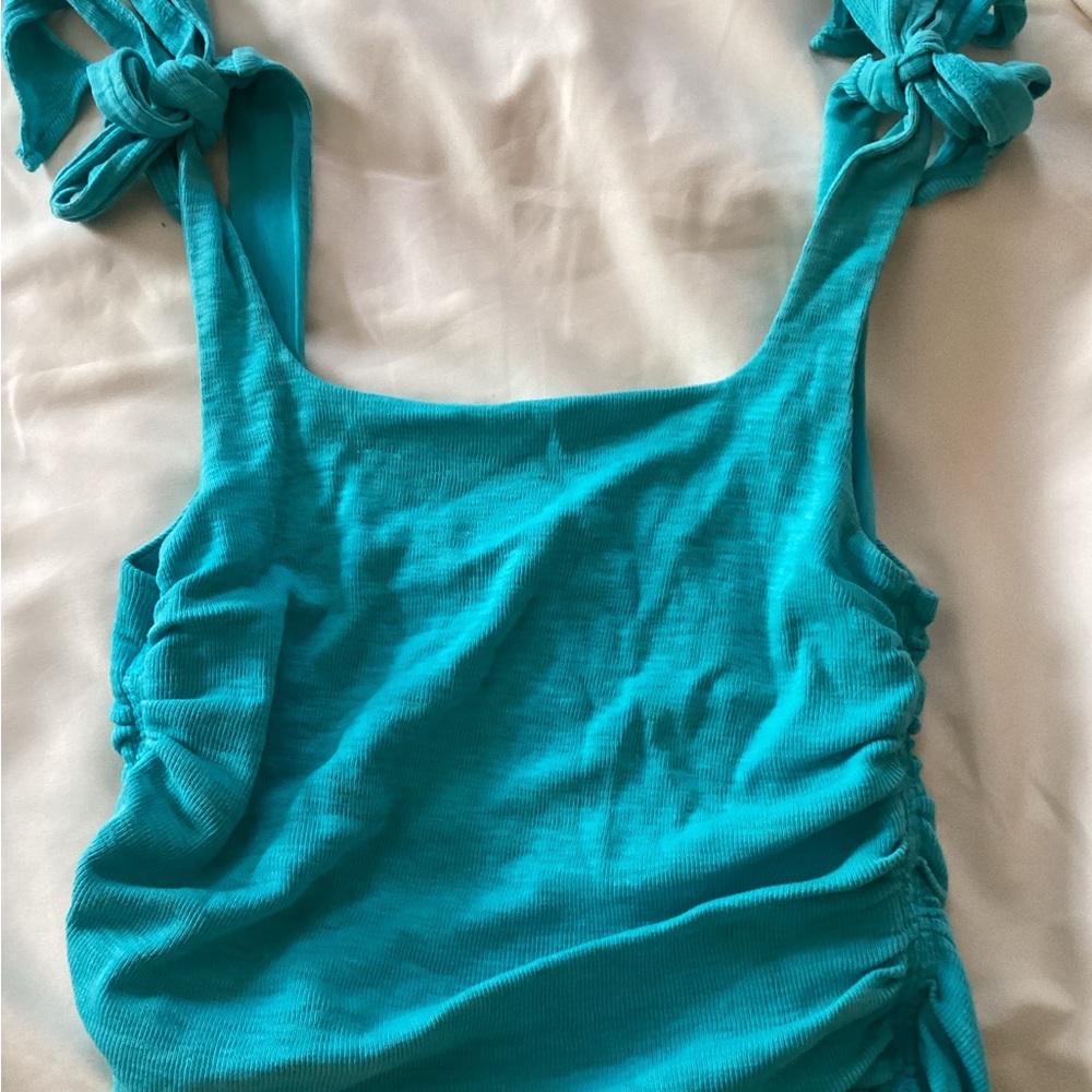Turquoise Knotted Strap Women's Top